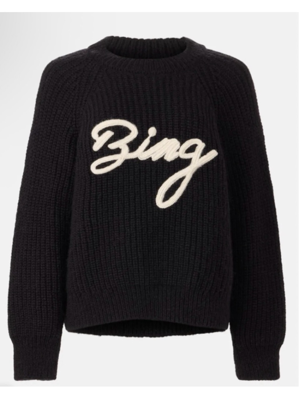 New Anine Bing Crew Neck Sweater Black White Size XS-Fits up to M 20in P to P